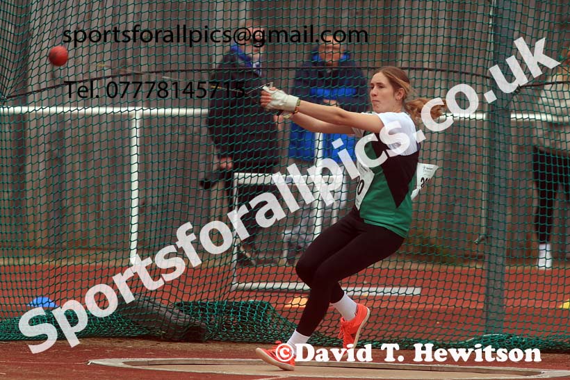 Womens Under-20s hammer, 2024 Northern Senior and Under-20s Track and Field Champs, Middlesbrough.  Photo: David T. Hewitson/Sports for All Pics